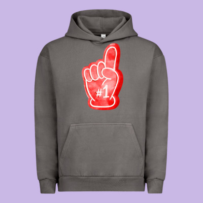 Number One Foam Finger Urban Hoodie Designed By Fadigitalartstudio