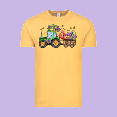 Mardi Gras Tractor Vintage Tee Designed By Maliassmallbusiness