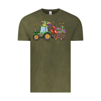 Vintage Olive mardi gras tractor Vintage Tee - MaliasSmallBusiness