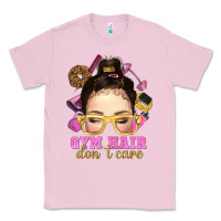 Bubblegum Pink messy bun gym hair dont care Classic Tee - NancyCooperArtShop