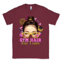 Burgundy messy bun gym hair dont care Classic Tee - NancyCooperArtShop