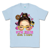 Dusty Blue messy bun gym hair dont care Classic Tee - NancyCooperArtShop