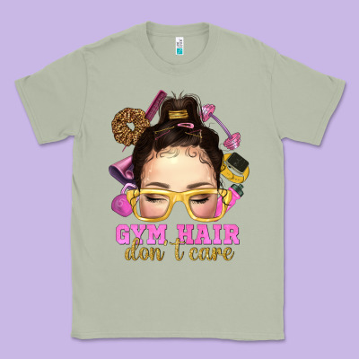 Messy Bun Gym Hair Dont Care Classic Tee Designed By Nancycooperartshop