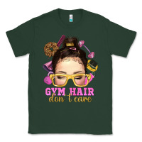 Sports Green messy bun gym hair dont care Classic Tee - NancyCooperArtShop