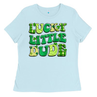 Baby Blue lucky little dude Ladies Tee - Artiststas