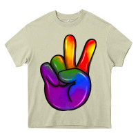 Mossy pride peace hand Heavy Core Tee - JahusDesignShop