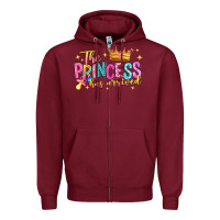 Burgundy the princess has arrived Zipper Hoodie - NancyCooperArtShop