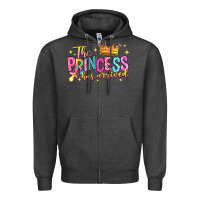 Charcoal Heather the princess has arrived Zipper Hoodie - NancyCooperArtShop