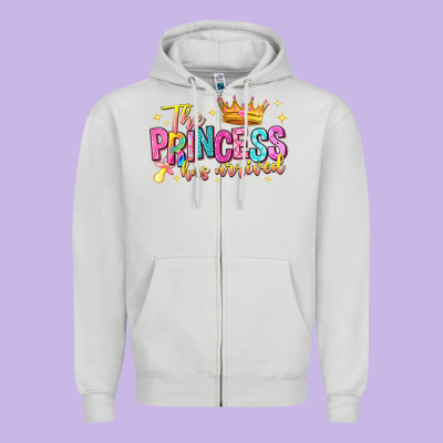 The Princess Has Arrived Zipper Hoodie Designed By Nancycooperartshop