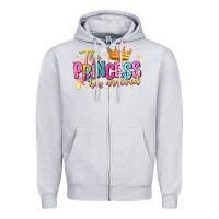 Heather Grey the princess has arrived Zipper Hoodie - NancyCooperArtShop
