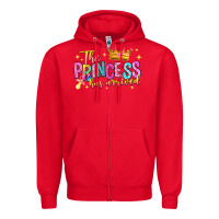 Red the princess has arrived Zipper Hoodie - NancyCooperArtShop