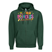 Sports Green the princess has arrived Zipper Hoodie - NancyCooperArtShop