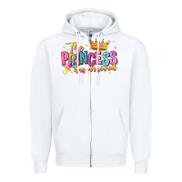 White the princess has arrived Zipper Hoodie - NancyCooperArtShop