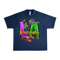 Navy louisiana mardi gras Urban Heavy Tee - MaliasSmallBusiness