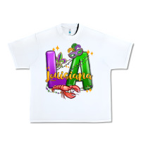 White louisiana mardi gras Urban Heavy Tee - MaliasSmallBusiness