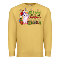 Antique Gold all i want for christmas is a unicorn Premium Sweatshirt - CowGirlArtShop