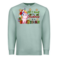 Seafoam all i want for christmas is a unicorn Premium Sweatshirt - CowGirlArtShop