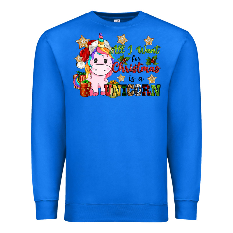All I Want For Christmas Is A Unicorn Premium Sweatshirt by CowGirlArtShop | Teevron