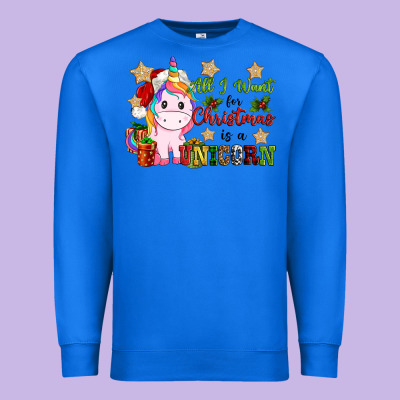 All I Want For Christmas Is A Unicorn Premium Sweatshirt Designed By Cowgirlartshop