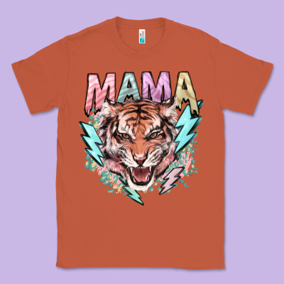 Mama Tiger Lightning Bolt Classic Tee Designed By Nancycooperartshop