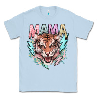 Dusty Blue mama tiger lightning bolt Classic Tee - NancyCooperArtShop