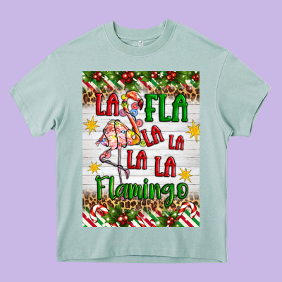 Christmas Fla La La La La La Flamingo Air Freshener Heavy Core Tee Designed By Artiststas