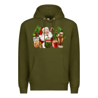 Army Green santa coffee cups christmas Premium Hoodie - CowGirlArtShop