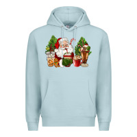 Blue Mist santa coffee cups christmas Premium Hoodie - CowGirlArtShop