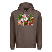 Coffee santa coffee cups christmas Premium Hoodie - CowGirlArtShop