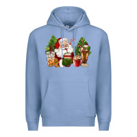 Colony Blue santa coffee cups christmas Premium Hoodie - CowGirlArtShop