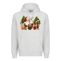 Dove Grey santa coffee cups christmas Premium Hoodie - CowGirlArtShop