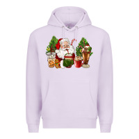 Lilac santa coffee cups christmas Premium Hoodie - CowGirlArtShop