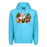 Ocean Blue santa coffee cups christmas Premium Hoodie - CowGirlArtShop