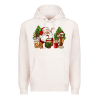 Pale Pink santa coffee cups christmas Premium Hoodie - CowGirlArtShop