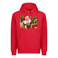 Red santa coffee cups christmas Premium Hoodie - CowGirlArtShop