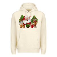 Sandshell santa coffee cups christmas Premium Hoodie - CowGirlArtShop