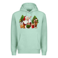 Seafoam santa coffee cups christmas Premium Hoodie - CowGirlArtShop
