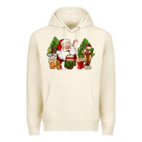 Tofu santa coffee cups christmas Premium Hoodie - CowGirlArtShop