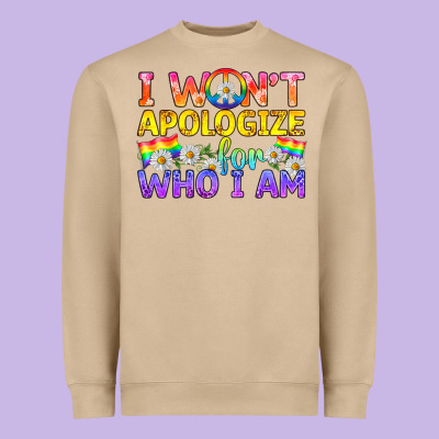 Lgbtq I Won't Apologize For Who I Am Heavyweight Sweatshirt Designed By Bundleandbundleshop