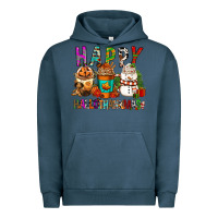 Pigment Midnight Navy Happy hallothankmas coffee cups Urban Hoodie - FaDigitalArtStudio