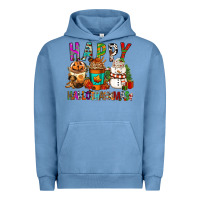 Pigment Pebble Blue Happy hallothankmas coffee cups Urban Hoodie - FaDigitalArtStudio