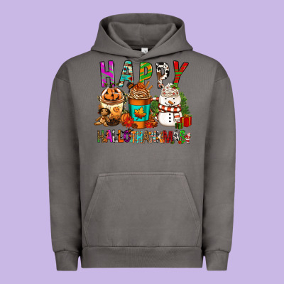 Happy Hallothankmas Coffee Cups Urban Hoodie Designed By Fadigitalartstudio