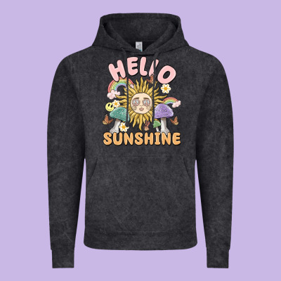 Hello Sunshine Vintage Hoodie Designed By Maliassmallbusiness