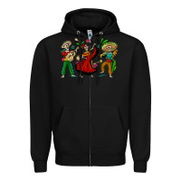 Black Mexican Skeletons Zipper Hoodie - texasbilliewilder