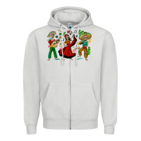 Dove Grey Mexican Skeletons Zipper Hoodie - texasbilliewilder
