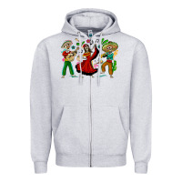 Heather Grey Mexican Skeletons Zipper Hoodie - texasbilliewilder