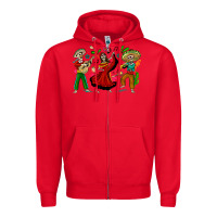 Red Mexican Skeletons Zipper Hoodie - texasbilliewilder