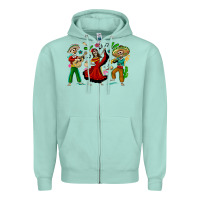 Seafoam Mexican Skeletons Zipper Hoodie - texasbilliewilder