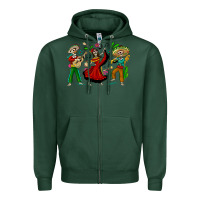 Sports Green Mexican Skeletons Zipper Hoodie - texasbilliewilder