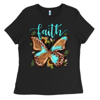 Black faith leopard butterfly Ladies Tee - JahusDesignShop
